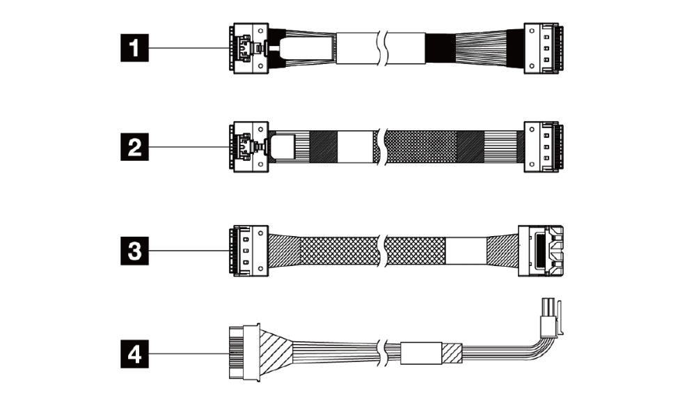 Lenovo ThinkSystem SR650 V3 2.5" Chassis Front BP3 SAS/SATA Cable Kit