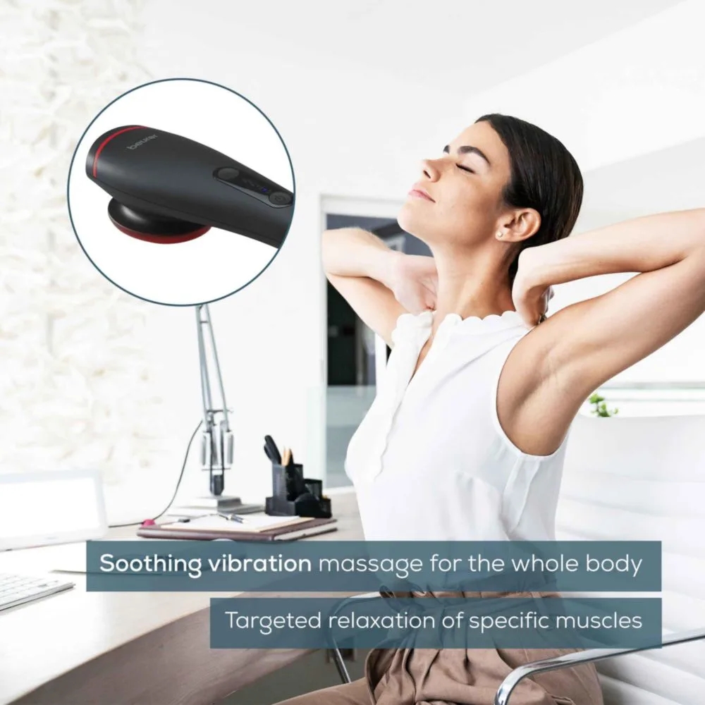 Beurer MG 24 Massager with heat function; Soothing and relaxing vibration massage;3 massage attachments;2 intensity levels;2 pre-set programs