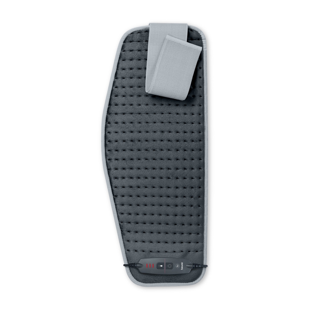 Beurer HK 60 Cosy Grey Abdominal & Back Heat Pad; 3 temperature settings; auto switch-off after 90 min; washable on 30°;Fast heating; Fleece fibre;BSS;69(L)x28(W) cm: Max waist 102sm