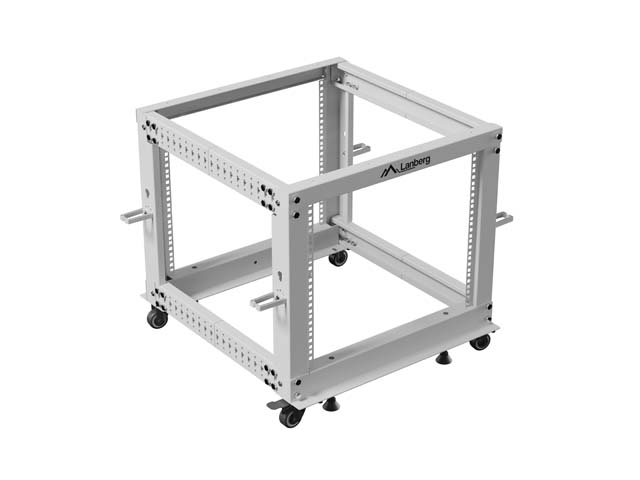 Lanberg open rack 19" 9U 600x600-1100 adjustable