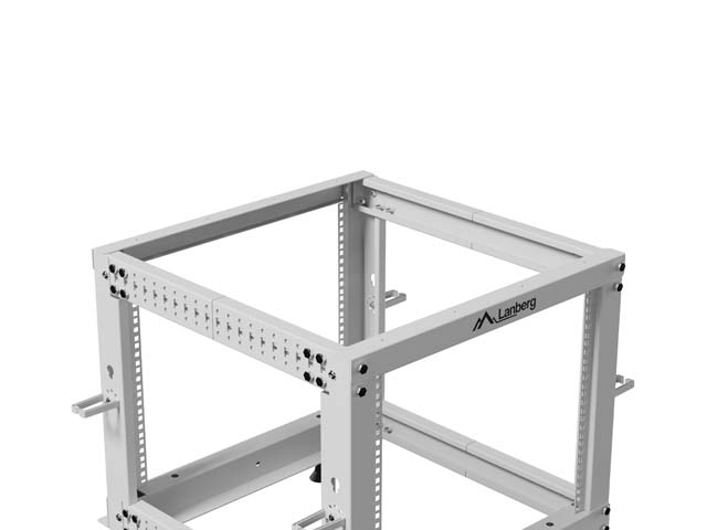 Lanberg open rack 19" 9U 600x600-1100 adjustable