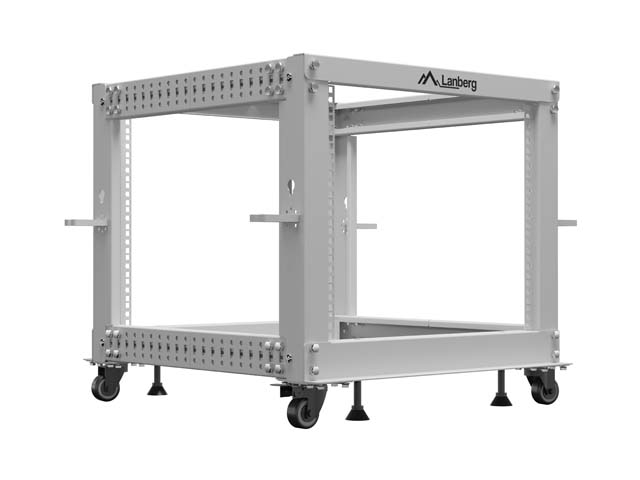 Lanberg open rack 19" 9U 600x600-1100 adjustable