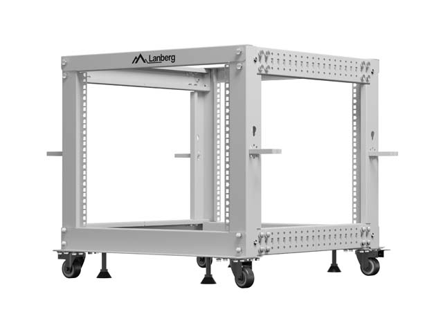 Lanberg open rack 19" 9U 600x600-1100 adjustable
