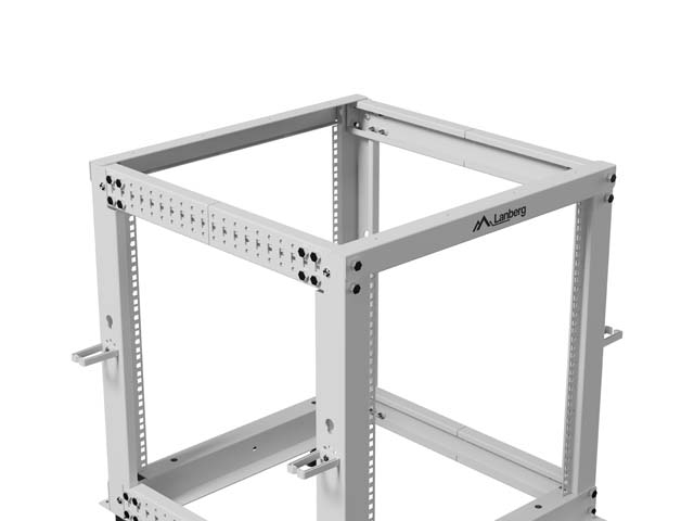 Lanberg open rack 19" 12U 600x600-1100 adjustable