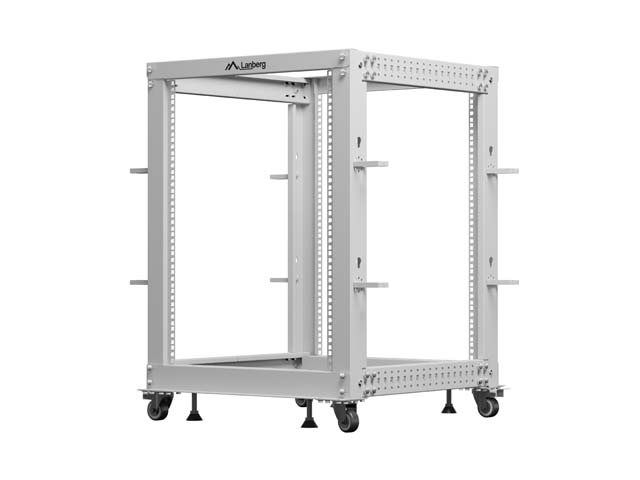 Lanberg open rack 19" 15U 600x600-1100 adjustable