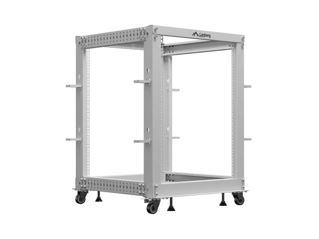 Lanberg open rack 19" 15U 600x600-1100 adjustable