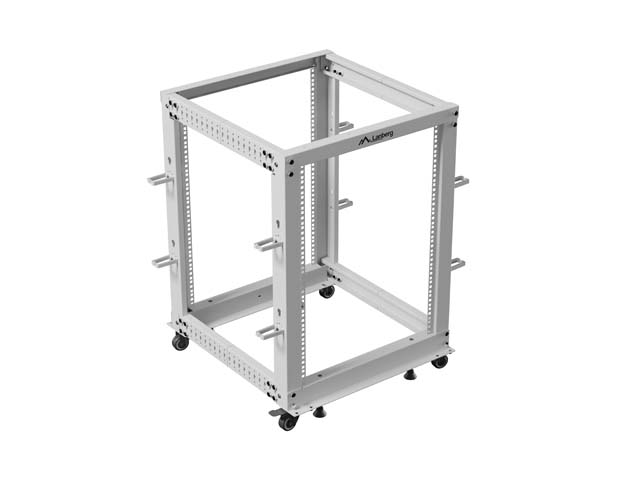 Lanberg open rack 19" 15U 600x600-1100 adjustable