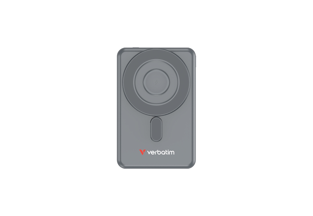 Verbatim Charge 'n' Go 2C Power Bank Magnetic Wireless 5000mAh with 2 USB-C Cables & Stand Grey