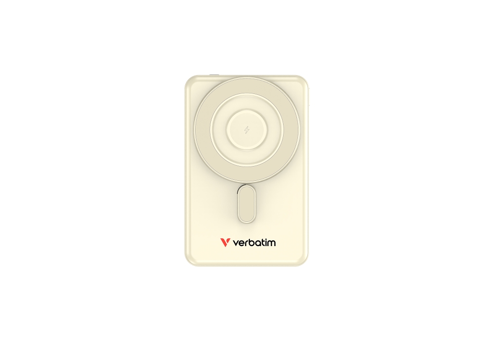 Verbatim Charge 'n' Go 2C Power Bank Magnetic Wireless 5000mAh with 2 USB-C Cables & Stand Gold
