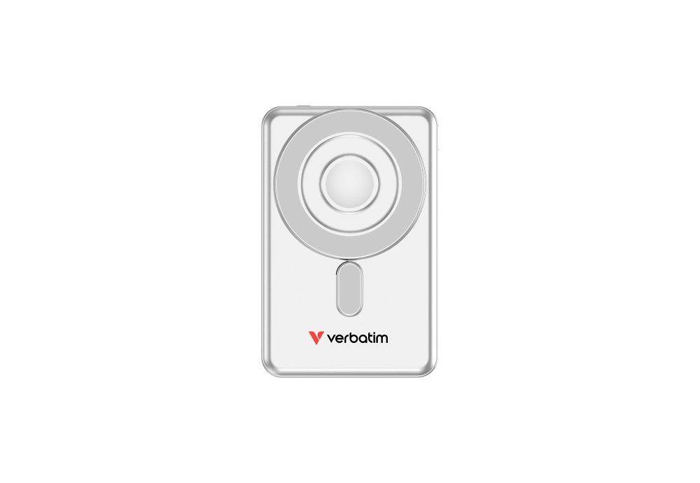 Verbatim Charge 'n' Go 2C Power Bank Magnetic Wireless 5000mAh with 2 USB-C Cables & Stand Silver