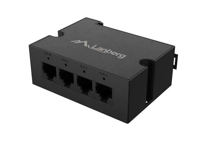 Lanberg Switch POE Extender DIN-FE4-AT-30W 1 x IN 3 x OUT Fast Ethernet DIN Rail AT 30W Metal Clips