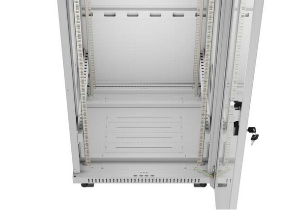 Lanberg Rack Cabinet 19" Free-Standing 42U/600X600 (FlAT Pack) With Glass Door LCD Grey V2