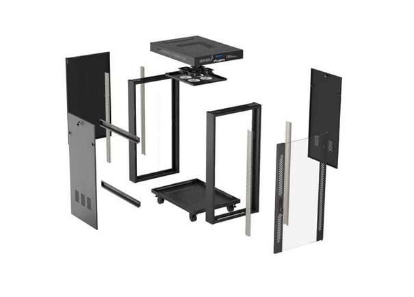 Lanberg Rack Cabinet 19" Free-Standing 24U/600X800 (FlAT Pack) With Glass Door LCD Black V2