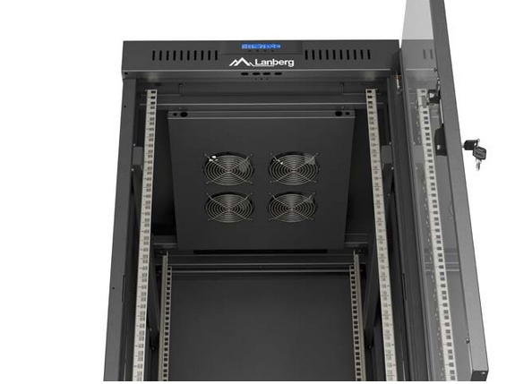 Lanberg Rack Cabinet 19" Free-Standing 24U/600X800 (FlAT Pack) With Glass Door LCD Black V2