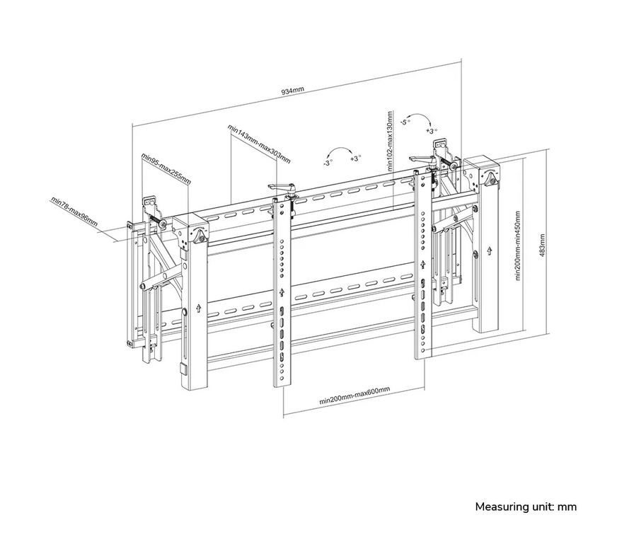 Neomounts Videowall wall mount 32-75" - pop-out - max 70 kg