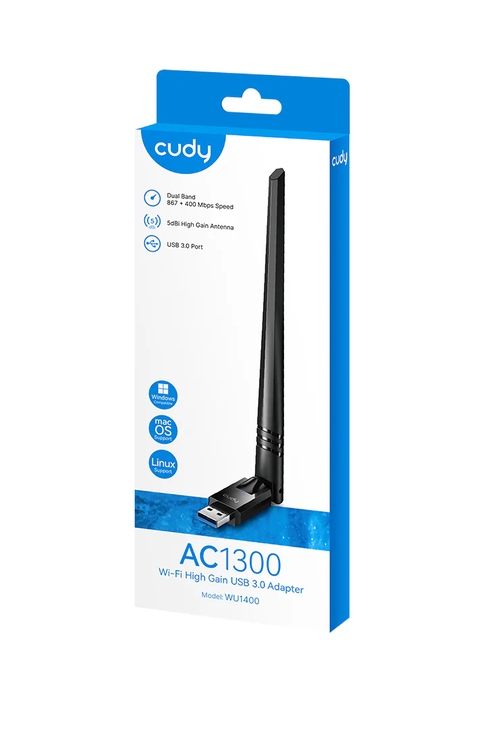 Cudy WU1400 Wi-Fi High Gain USB 3.0 Adapter AC1300 1300Mbps