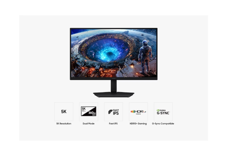 Samsung 27'' LS27HG806SU Odyssey IPS G8 5K 5120 x 2880 180Hz / QHD 360Hz Black