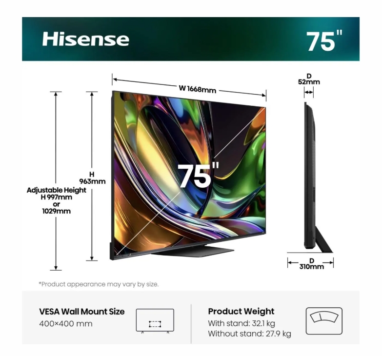 Hisense 75" UR8S