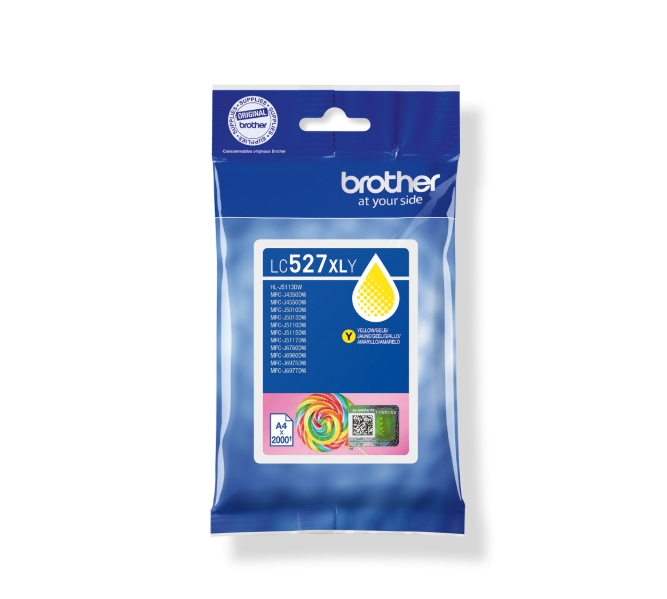Brother LC527XLY Yellow Ink Cartridge for MFCJ5010DW/MFCJ5110DW - 2000 page yield