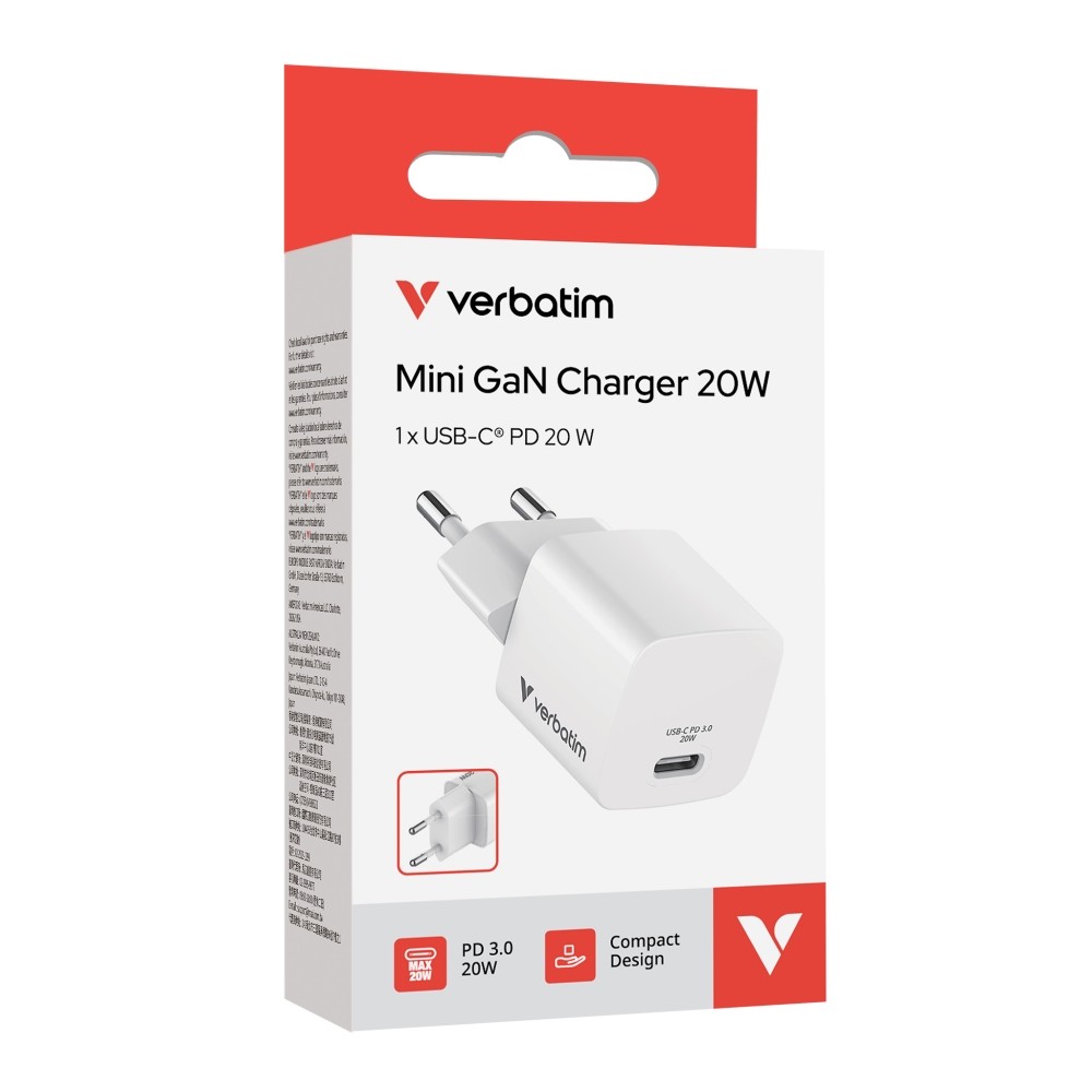 Verbatim Mini GaN Charger 20W EU plug